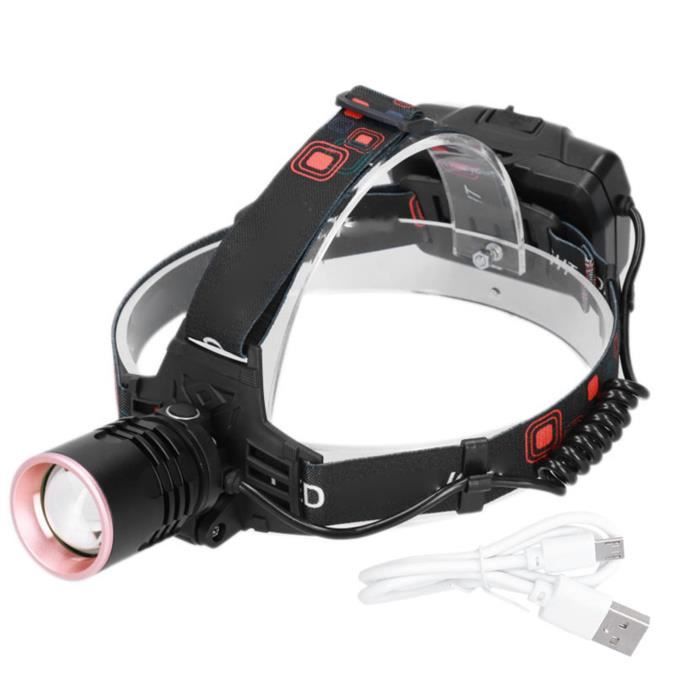 Lampe Frontale Rechargeable LED T6 3000 Lumens Pour Chasse Et Vélo