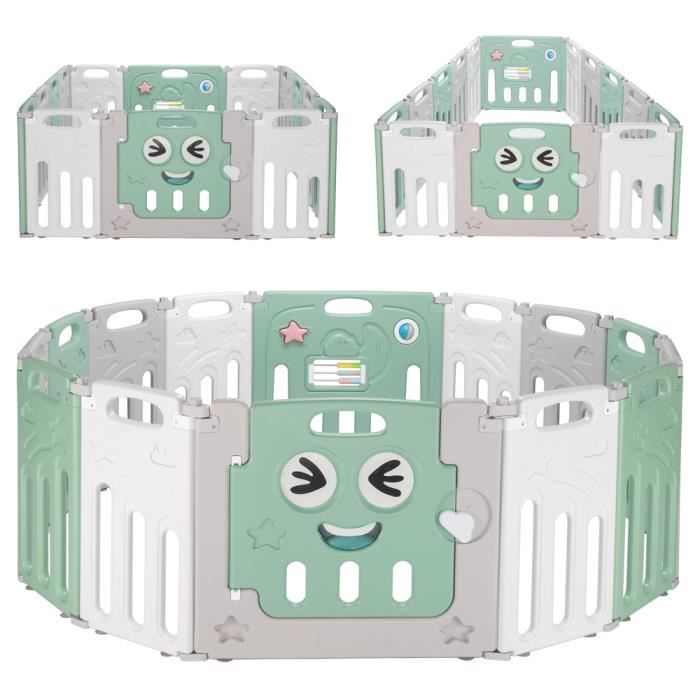 Parc Bebe En Plastique 12 2 Elements Avec Panneaux D Activite Et Porte Barriere Securite Enfant Pliable Blanc Gris Et Vert Cdiscount Puericulture Eveil Bebe Parc Bebe En Plastique 12 2 Elements Avec Panneaux D Activite Et Porte Barriere Securite Enfant Pliable Blanc Gris Et Vert Cdiscount Puericulture Eveil Bebe