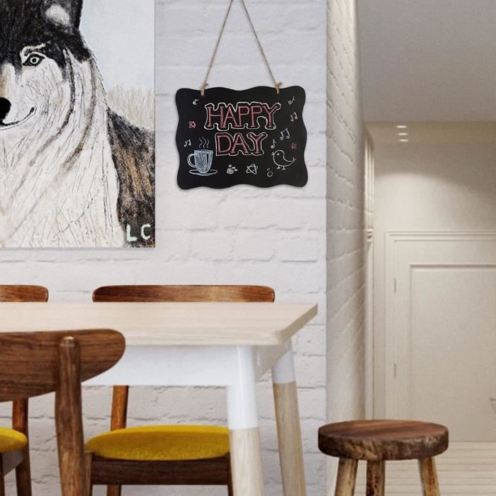 Ardoise Velleda Lot De 6 Mini Tableaux Noirs Double Face Avec Socle Bois - Pour Restaurant, Mariage, Événements Segnaposto Compleanno