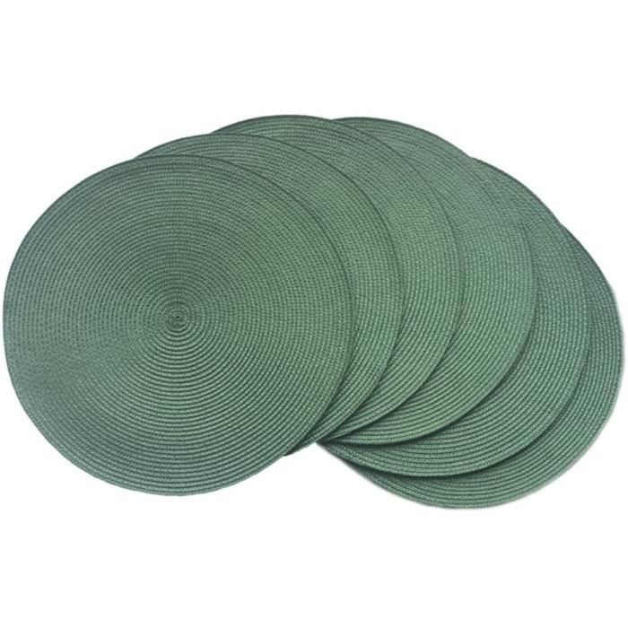 6 Sets De Table Ronds Tressés Polypropylène - Diamètre 38cm