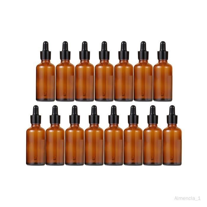 Lot de 15 flacons comptegouttes en verre pour stockage de liquides d