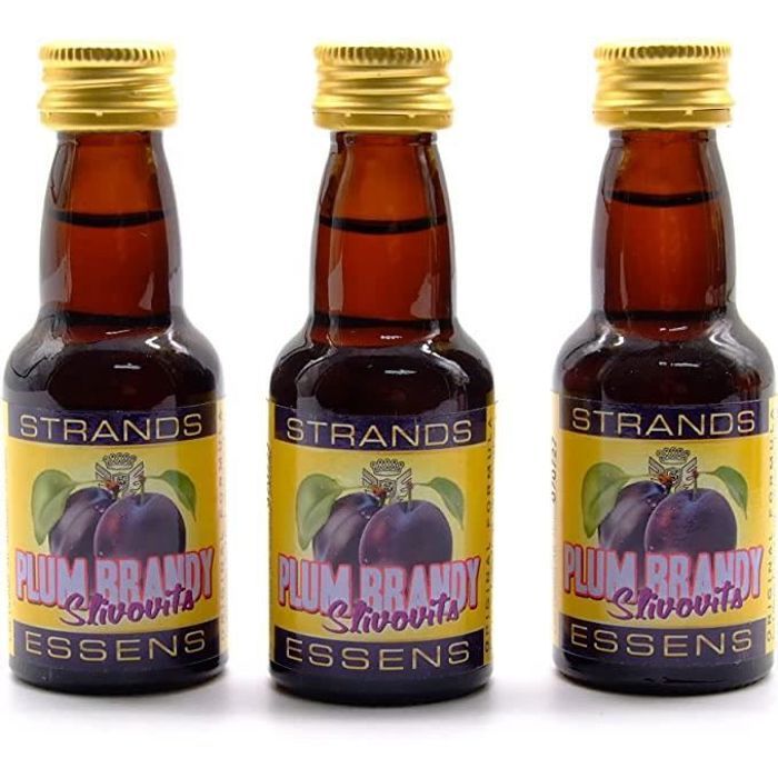 Plum Brandy Slivovits 3x25 ml - sans alcool | Essence de Vodka | Arôme