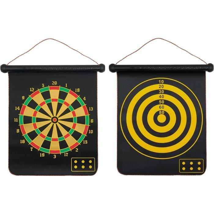 Jeu De Fléchettes Noël Pour Enfants - Cible Double Face Avec Boules Collantes - 65,5 Cm - Pour Fête Intérieur/Extérieur