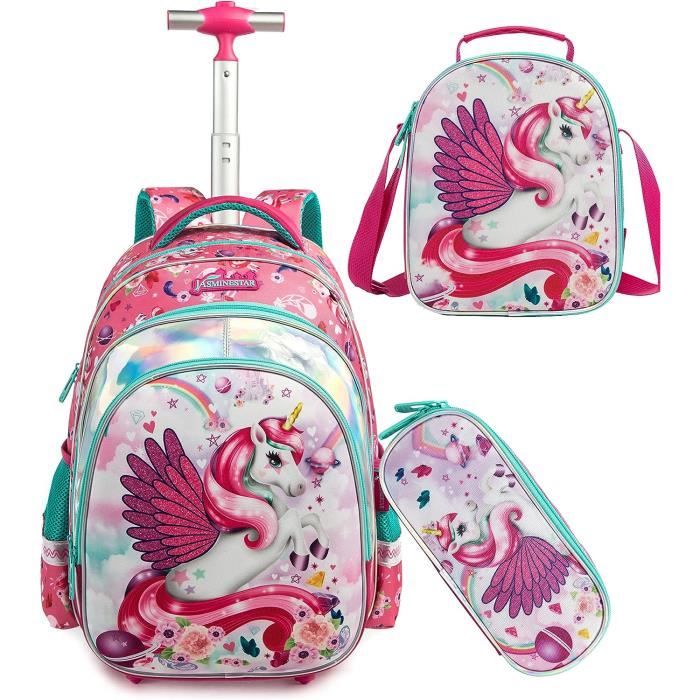 Licorne Cartable A Roulette Fille Garcon Primaire Maternelle Ensemble Sacs A Dos A Roulette Pour Filles Cartable A Roulette x3442 Licorne Rose Cdiscount Bagagerie Maroquinerie
