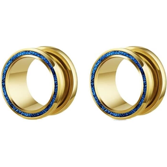 Beydodo Écarteur D Oreilles Plusieurs Tailles, Tunnel Oreille Acier Chirurgical 2 Pièces Tunnels De Chair Cerceau Noir P 133727