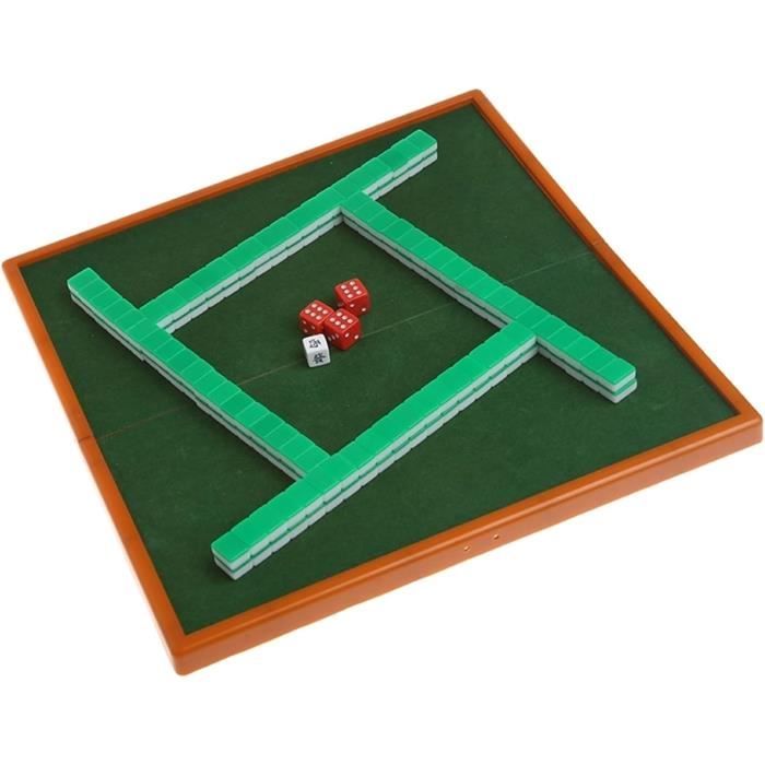 Qepakui Jeu de Mahjong de Voyage,Ensemble de Mahjong Traditionnel Portable Mini 144 | Ensemble