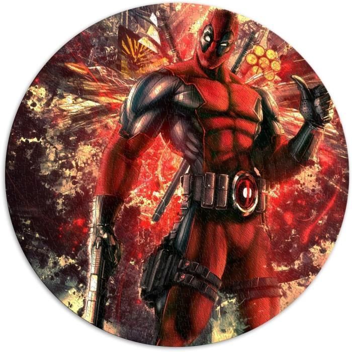 Puzzles 1000 Pièces Comics Deadpool Puzzle Rond Adultes Et Enfants