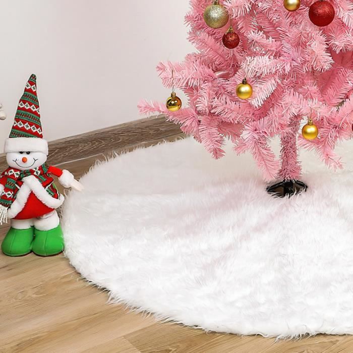 Lot De 2 Jupes De Sapin De Noël Blanches Rondes (40cm) - Tapis Duveteux Avec Velcro - Décoration & Protection Du Sol - 3