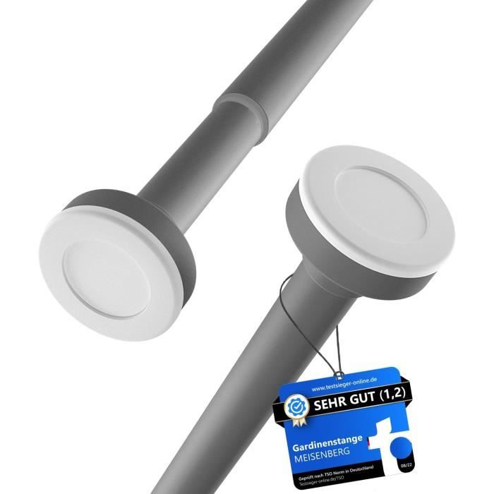 Lot De 2 Tringles à Rideaux Télescopiques Sans Perçage 68-100 Cm - Accroche Rideau à Clipser Blanc