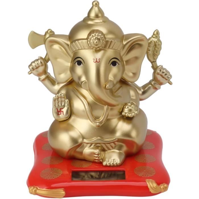 Statuette De Ganesh Blanche - Idole En Céramique Pour Tableau De Bord Voiture Ou Décoration - 8 X 10 Cm - Porte-bonheur - 1