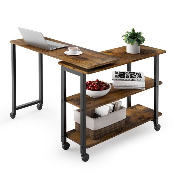 Table d'appoint de canapé avec rotation à 360°, compartiments de ...