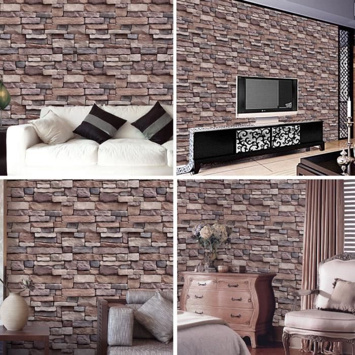 Papier Peint 3d Effet Ardoise En Vinyle Lavable Sable Pierre
