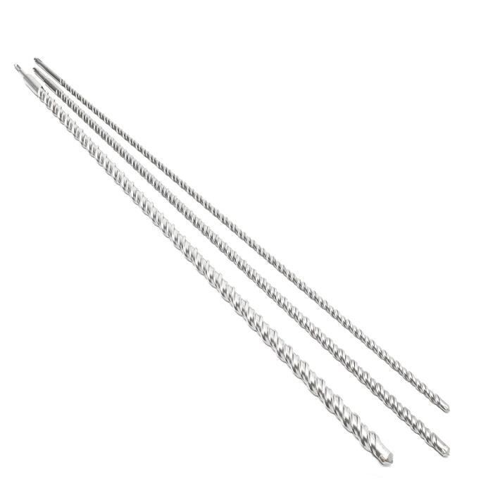 Jeu De 3 Forets à Béton SDS Plus 1000mm - Ø12/16/24mm - Pour Perforateur, Mur Pierre, Profondeur 870mm
