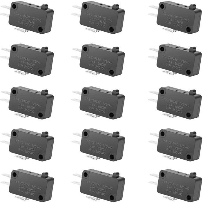 12 Micro-interrupteurs GUUZI V-15-1C25 - 15A 250V - SPDT - Pour Four Micro-ondes, Portes, Automation