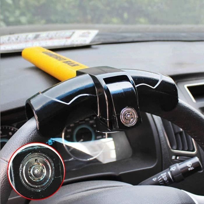 Antivol Volant Voiture HP - Câble Acier Avec Verrou Double Sécurité Pour Volant Et Ceinture