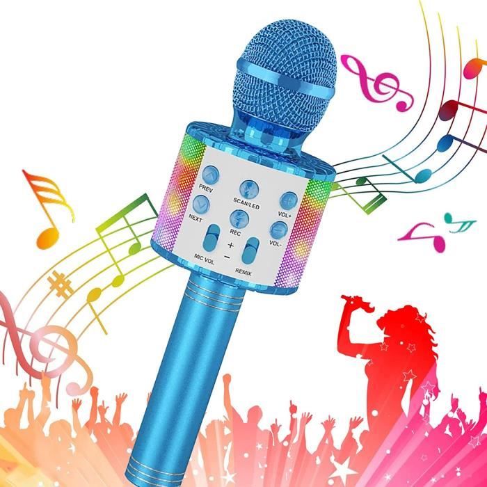 Micro Karaoké, Microphone Karaoké Sans Fil Bluetooth pour Enfants Chanter  Jouet Fille 3 4 5 6 7 8 9 10 12 Ans Cadeau Enfant 3-14 Ans : :  Jeux et Jouets