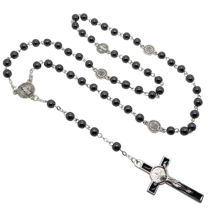 Chapelet Bobijoo Jewelry Chapelet Catholique Hematite Croix De Saint Benoit Achat Vente Chapelet Chapelet Catholique Hematite