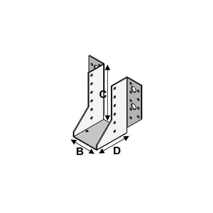 P x l x H x /ép Fixtout 80 x 30 x 148 x 2,0 mm Sabot de charpente /à ailes ext/érieures /à 2 /él/éments Fixtout