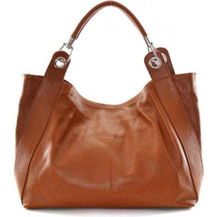 Sac à main cuir femme fait main marron, croix Agadez, style croco luxe