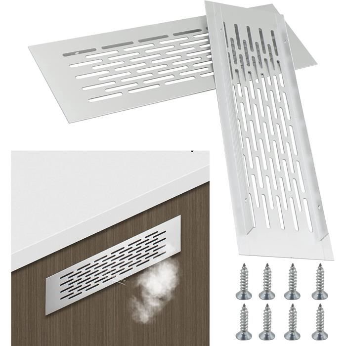 2 pièces de grille de ventilation rectangulaire, grille de ventilation en  aluminium, grille de ventilation extérieure 80x250mm