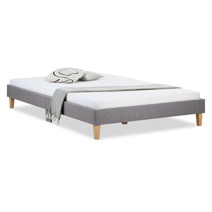 Lit rembourré 140 x 200 cm gris – Lit futon