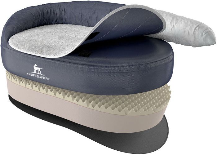 Comparer les prix de Knuffelwuff Jessy Lit , Panier, Coussin, Corbeille orthopédique pour chien,  135 x 85 x 32cm, gris