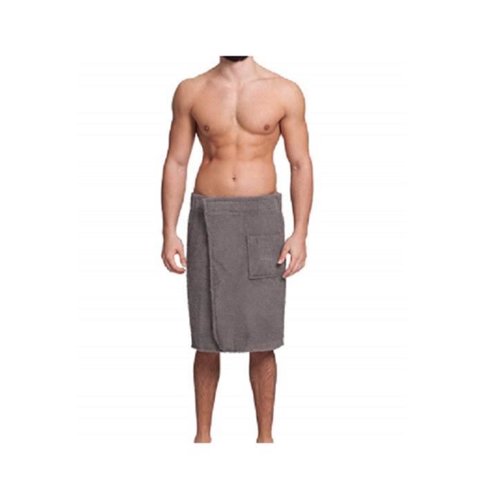 Hommes Sauna jupe Wrap Kilt Tablier 55x150 cm Coton Serviette Bain Spa absorbant blueu