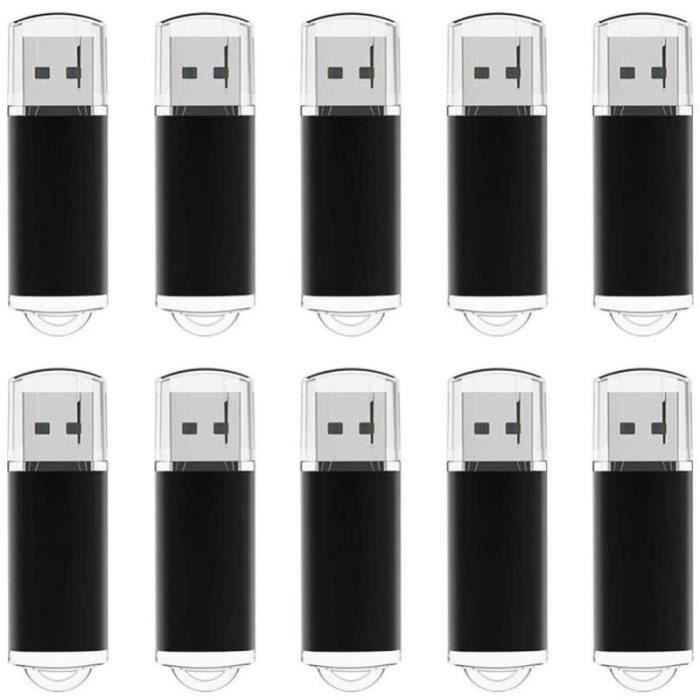 Clé USB 4Go, Lot de 10 Clés USB 2.0 Clef USB 4 Go Pas Cher Pendrive Lecteur  USB Flash Drive Mémoire de Stockage amovible TNT