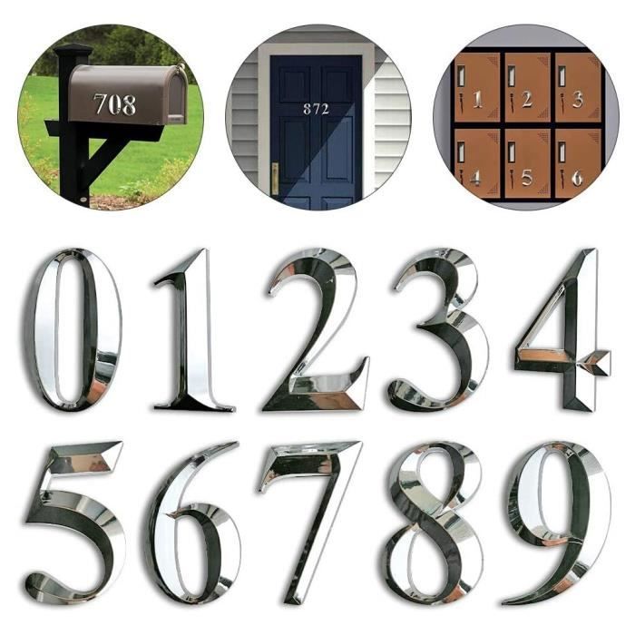 Plaque de porte autocollante pour numéro de maison, pour appartement ...