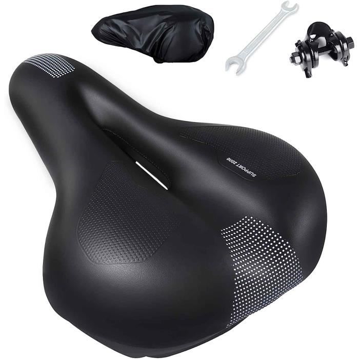 Siège de selle Bicyclette Vélo /Noir Large Grand Confort Sportif -  Cdiscount Sport