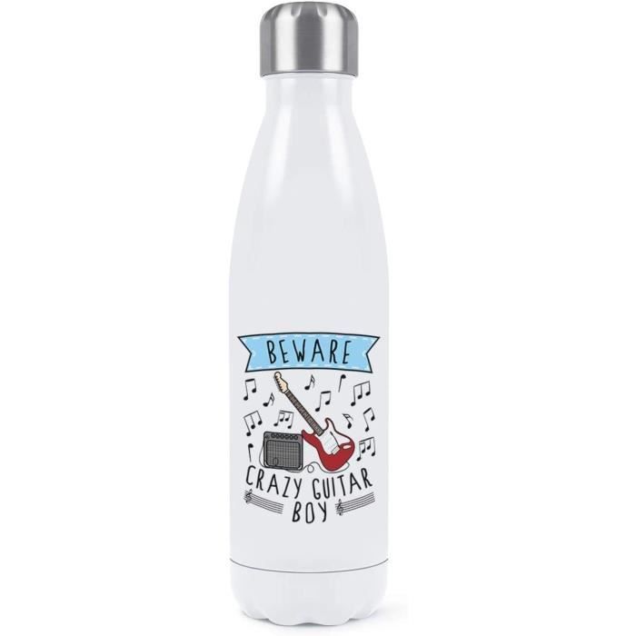 Gourde Métal 600ml Humoristique 'Méfiez-vous Fou Ballet Garçon' - Danse Classique & Camping