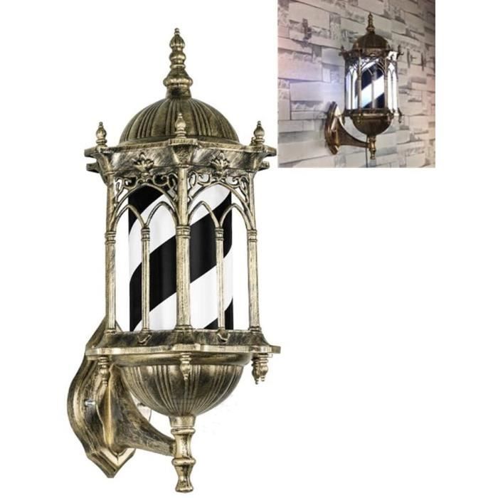 Yinanstore Lumière De Poteau De Barbier, Panneau De Salon De Coiffure Classique, Bandes LED Rotatives De Salon De Barbier, Étanche Économiseur D'Énergie, Montage Mural