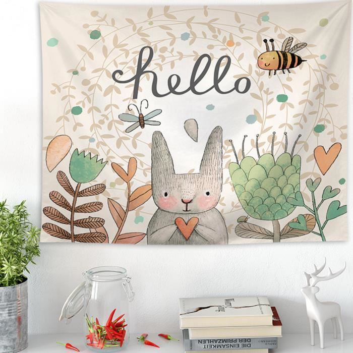 148x130 Cartoons Tenture Murale Hippie Tapisserie Murale Drap