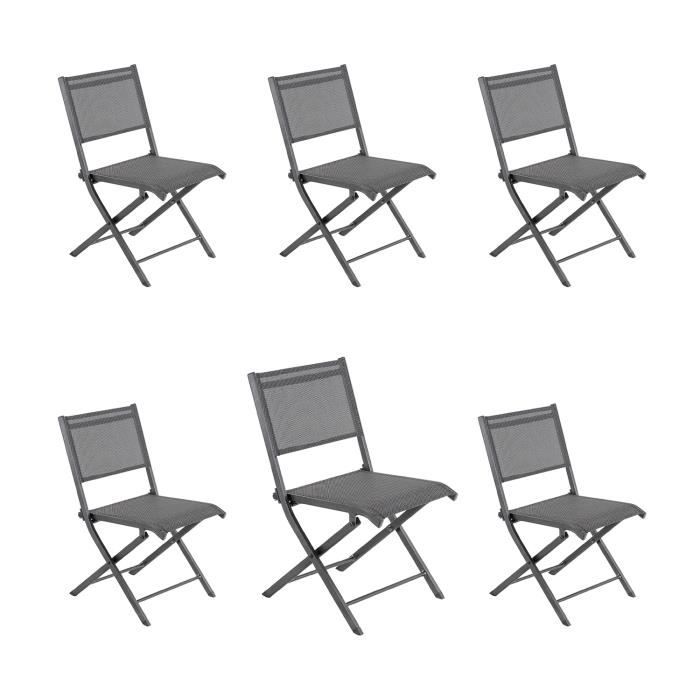 SPRINGOS Lot De 4 Chaises De Jardin Pliantes Avec Accoudoirs - 49x49x96 Cm, Noires