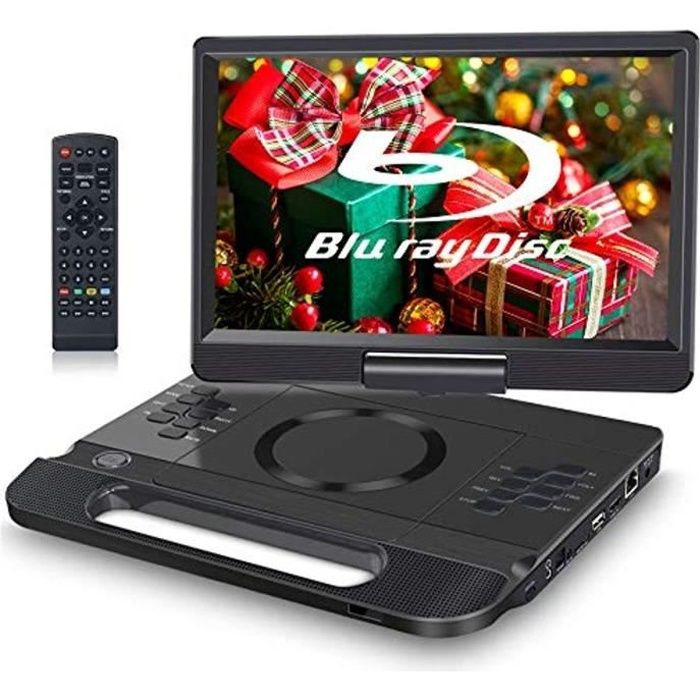 FANGOR Lecteur DVD Blu-Ray Portable 12 Pouces Accepte Full HD 1080P Dolby Audio, Batterie Rechargeab