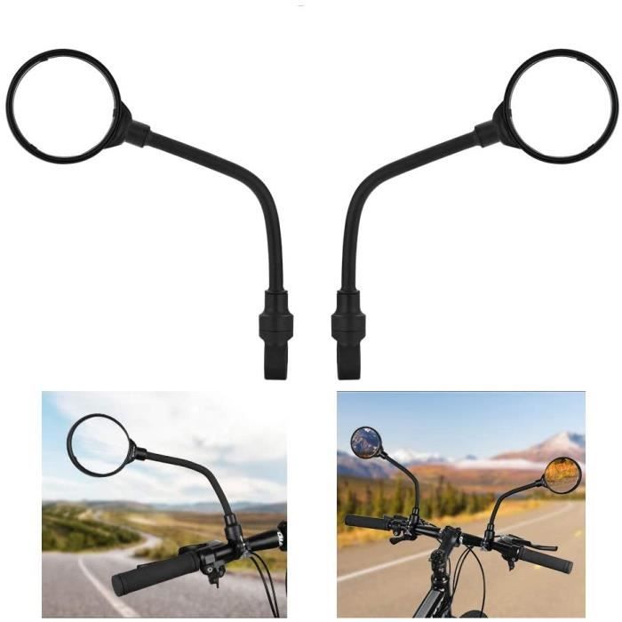 Neuf Rétroviseur Miroir Flexible pour Guidon Vélo VTT MTB Bicyclette Noir 360°