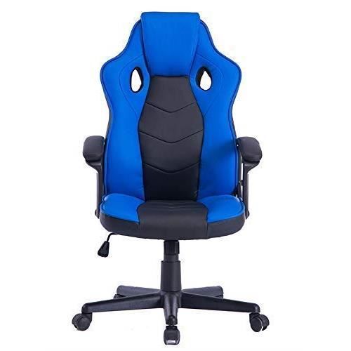 Hogar24 Es 2540 Fauteuil De Gaming Ergonomique En Cuir Synthetique Matelasse Pour Gamers Hauteur Et Inclinaison Reglables Noir Bleu Prix Pas Cher Cdiscount