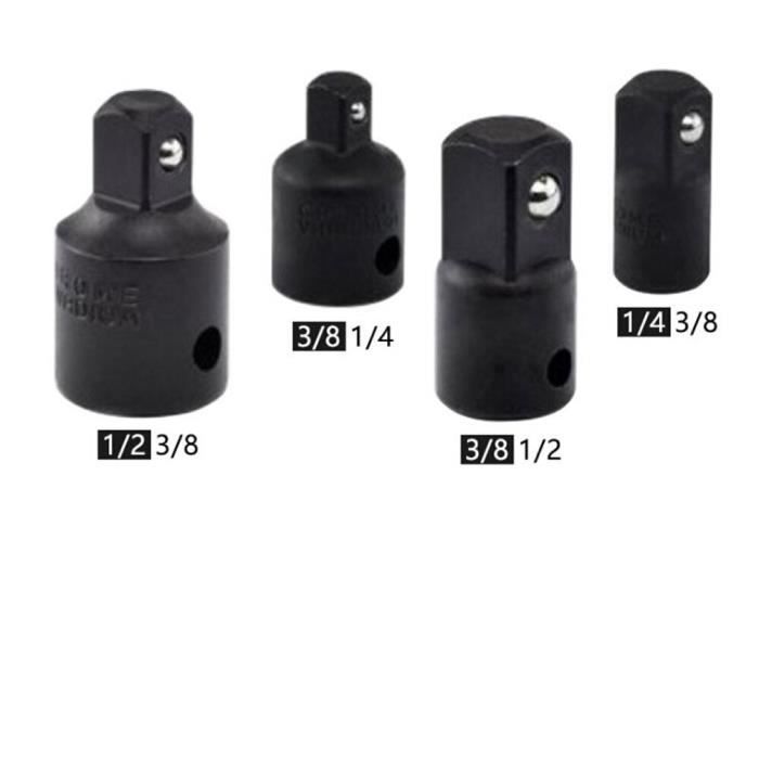 Jeu De 4 Adaptateurs Pour Clé à Douille - 1/4, 3/8, 1/2 Pouce - Acier Chrome-Molybdène - Pour Cliquet, Visseuse