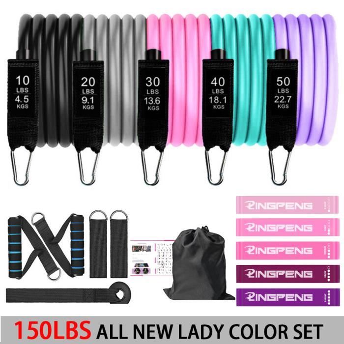 Kit Barre Pilates Avec Bandes Élastiques - Équipement Portable Pour Renforcement Musculaire à Domicile