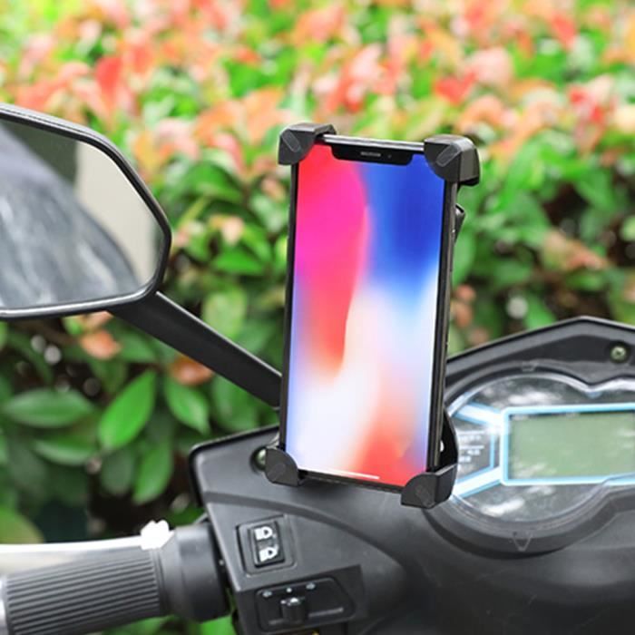 Support Téléphone Universel Pour Guidon Vélo/Moto TELLUR BPH100 - Pivote 360°, Compatible 4 à 6,5 Pouces, Amovible