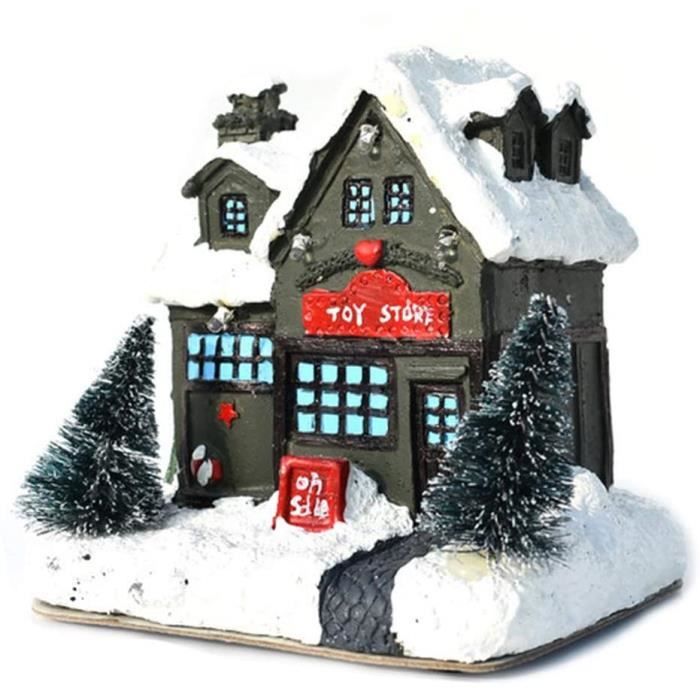 Village De Noël Illuminé - Décoration De Bureau Ou Fenêtre - Neuf Sous Emballage