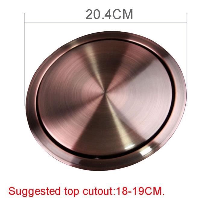 Amosfun Couvercle Pivotant Pour Poubelle De Comptoir - En Acier Inoxydable, Design Encastré Pour économiser De L'espace