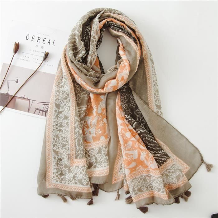 Femme Foulard Classique Écharpe Longue Carré Wrap De Châle