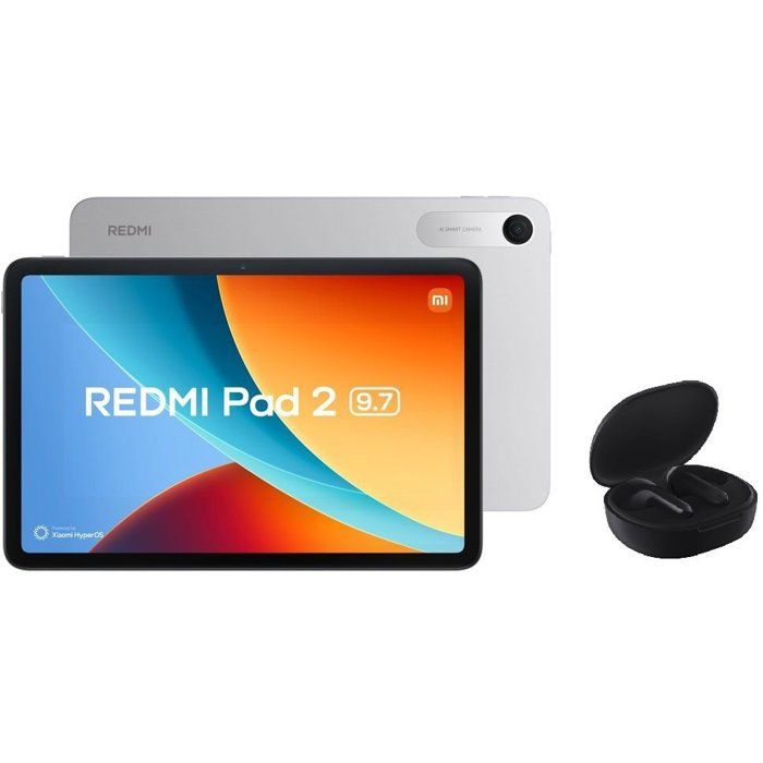 Xiaomi Redmi Pad 2 97 RAM 4Go Stockage 128Go Wi-Fi Argent Version Française + Écouteurs Sans Fil Xiaomi Redmi Buds 4 Lite Noir