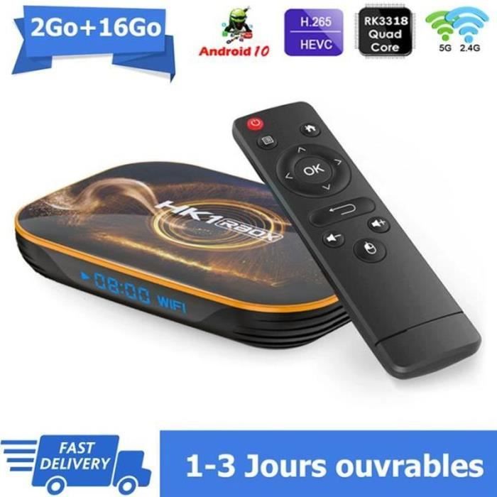 TV Box Android 10 Mini - 4K HDR, Processeur Quad Core H313, WiFi 2.4GHz, 1Go RAM/8Go ROM - 2