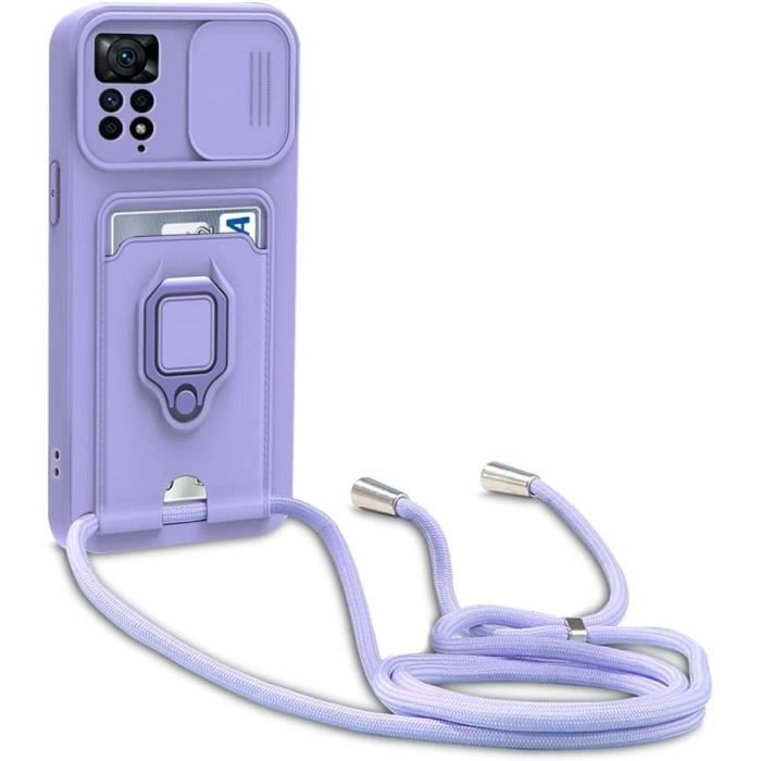 Coque Avec Cordon Pour Xiaomi Redmi Note 11 Pro 5G - Housse TPU Cœur Or Noir