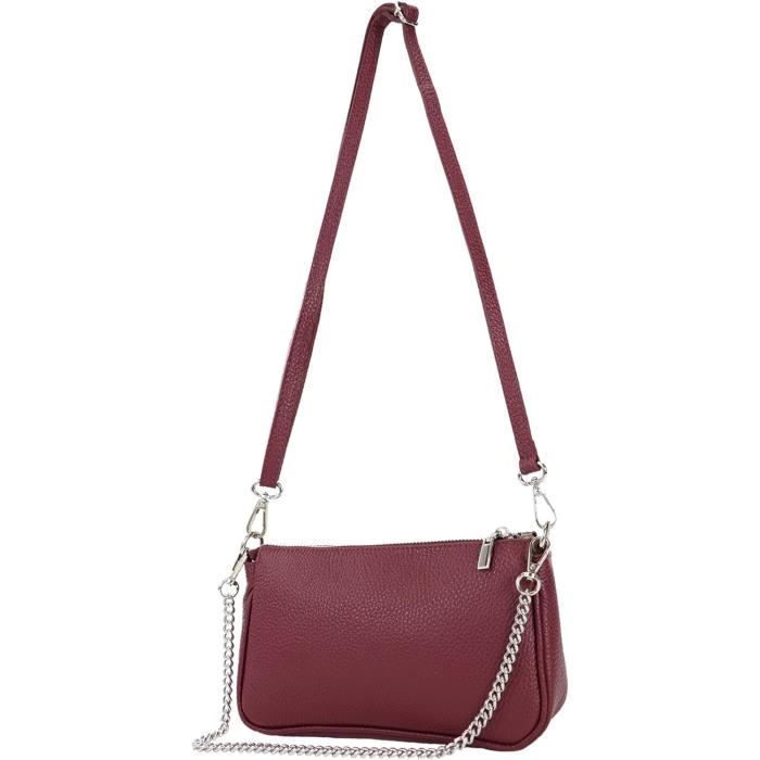 Sac Banane Italien Modamoda De Cuir Souple - Petit Modèle Lilas - T211