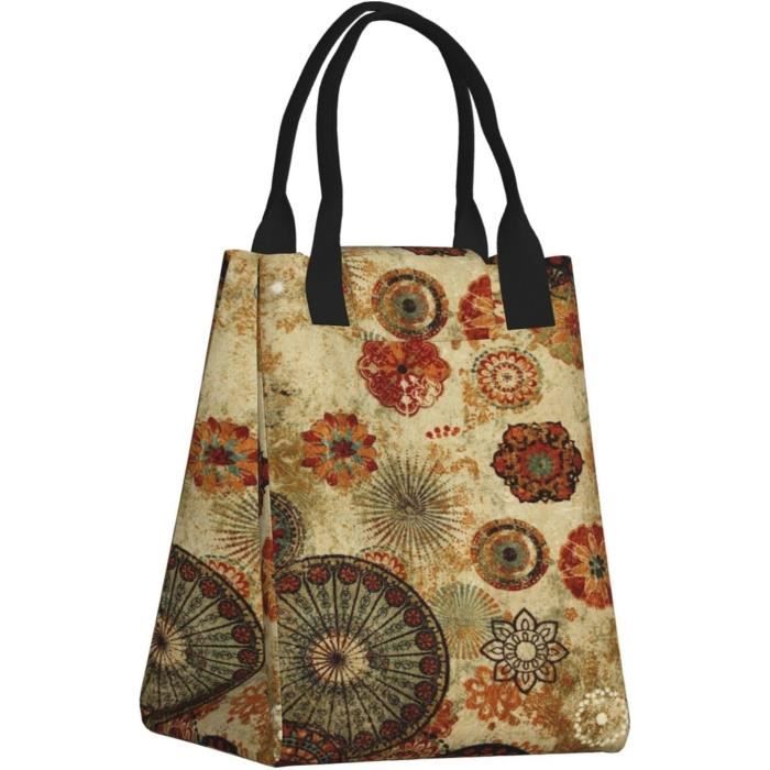 Sac Déjeuner Isotherme BROLEO - Motif Cochon Flèches - Poche Vaisselle Et Boisson - Poignée Amovible - Réutilisable