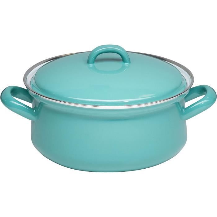 Casserole Antiadhésive New Ceramic - 20 Cm, 1 Poignée, Revêtement Céramique Sans PTFE/PFAS, Compatible Induction, Avec Couvercle Verre