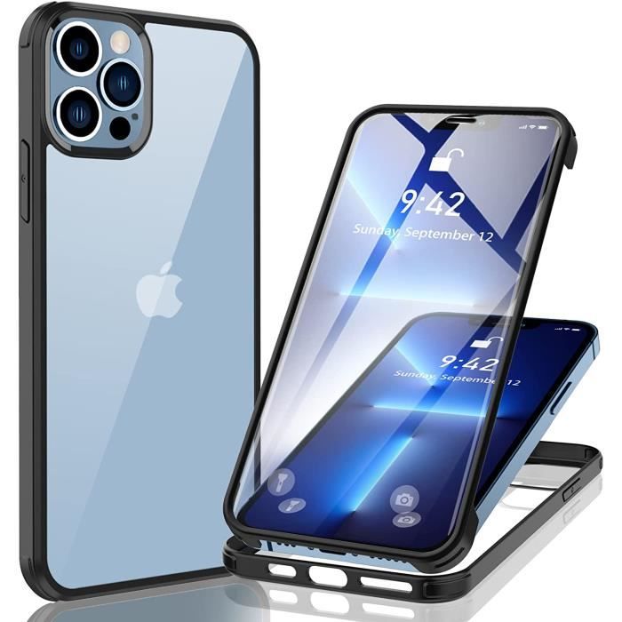 Coque iPhone 13 Pro MAX protection complète hybride antichoc transparente à  360 degrés avec protection d'écran intégréeB6 - Cdiscount Téléphonie